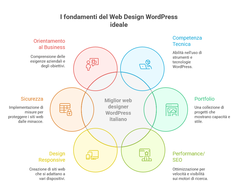 Infografica sulle caratteristiche del miglior sviluppatore WordPress in Italia